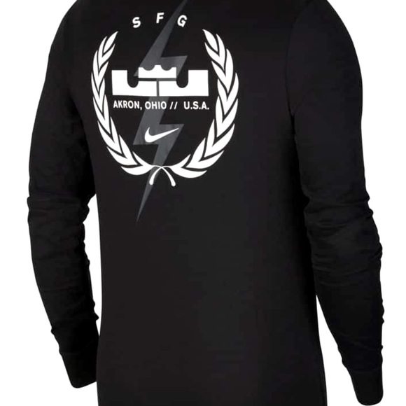 NIKE LEBRON JAMES DRI-FIT LONG-SLEEVE TEE BLACK - Picture 7 of 8